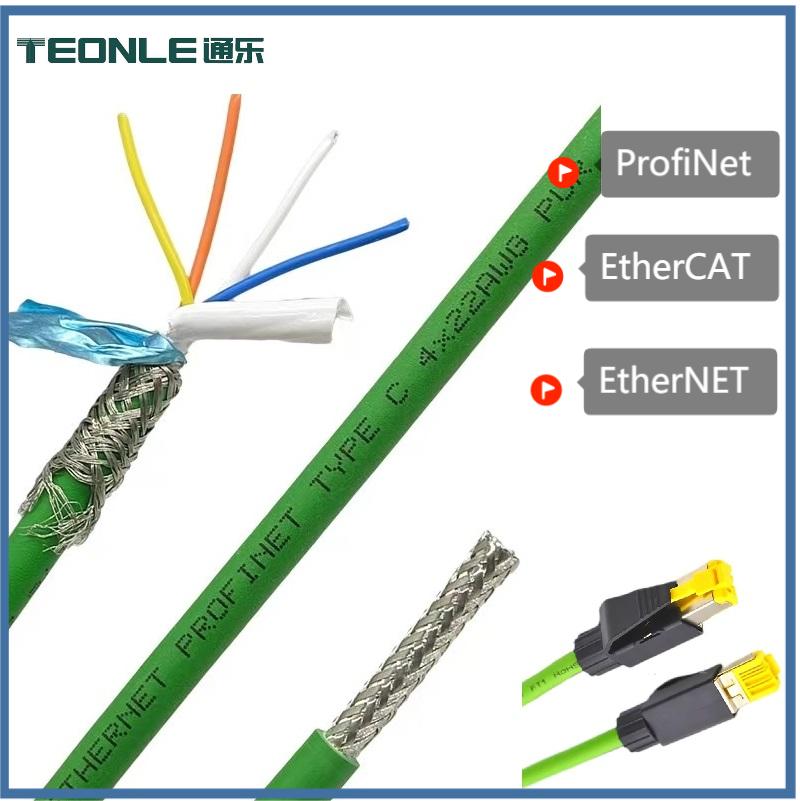 cat5e cat6 工业网线8芯双绞双屏蔽超五/六类Profinet监控以太网线