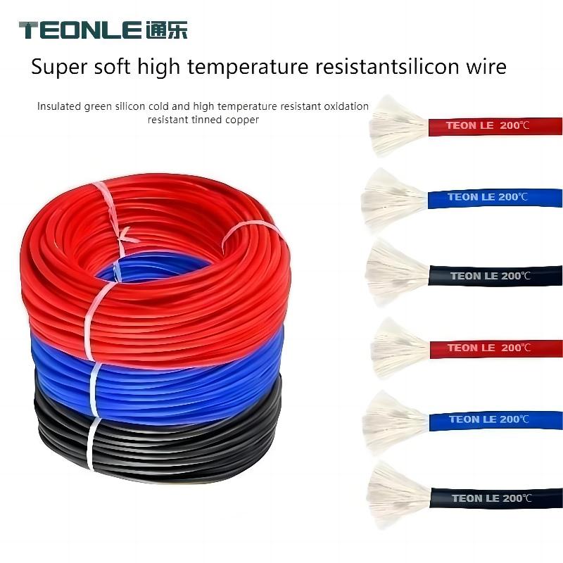 Silicone rubber high temperature wire soft tinned copper wire flame retardant fire retardant 2.5 4 square silicone high temperature wire