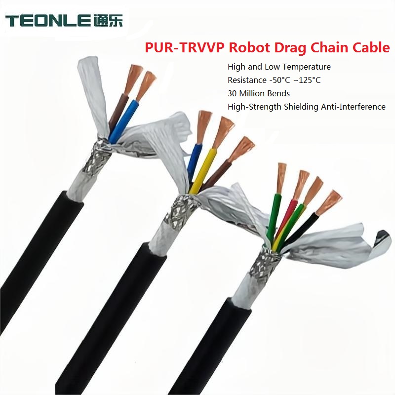 Shielding cable PUR sheathed towing chain cable robot industrial cable high flexibility and resistance to bending