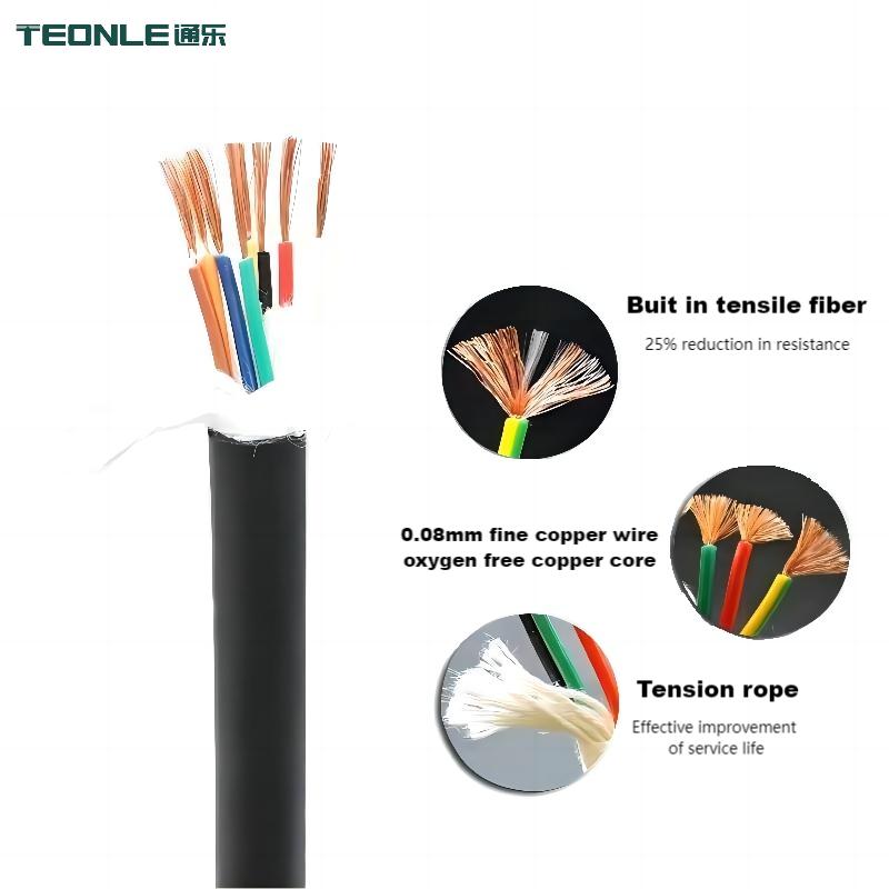 PUR material TRVV towing chain power cable