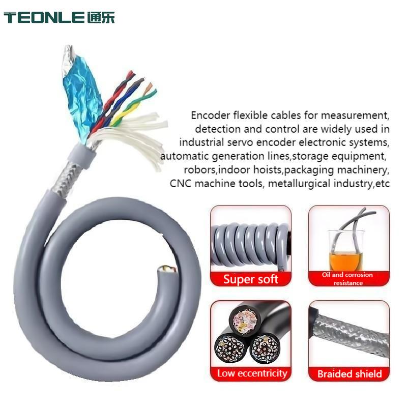 High flexibility TRVVSP towed chain encoder twisted shield power cable 15 million times