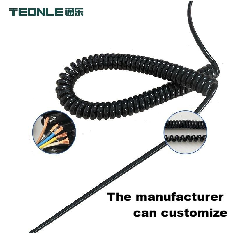 High flexibility spiral cable elasticity 2 3 4 5 6 7 8-core optional Multi-color optional