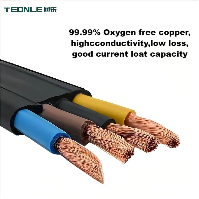 High flexibility acid, alkali and cold resistant silicone flat cable 3/4/5/6/7/8 core cable