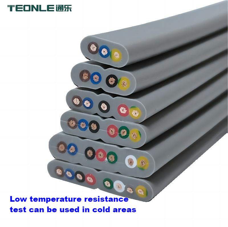 Bending resistance high flexible silicone cable over 20 colors 2-20 core flat wire