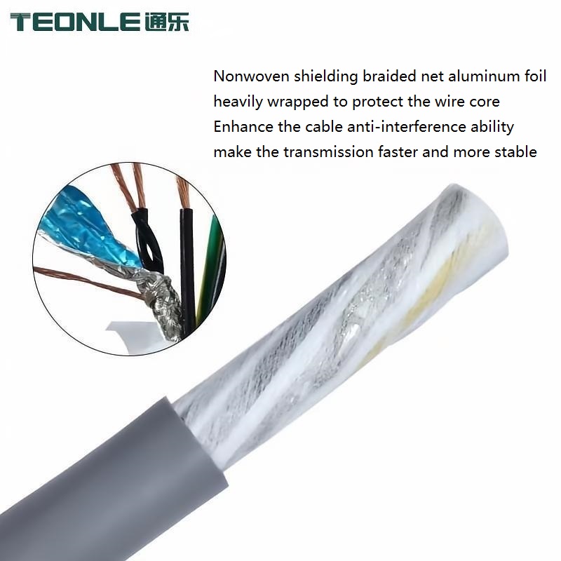 Oxygen free pure copper high flexibility composite robot cable Multi-core optional 10 12 14 16