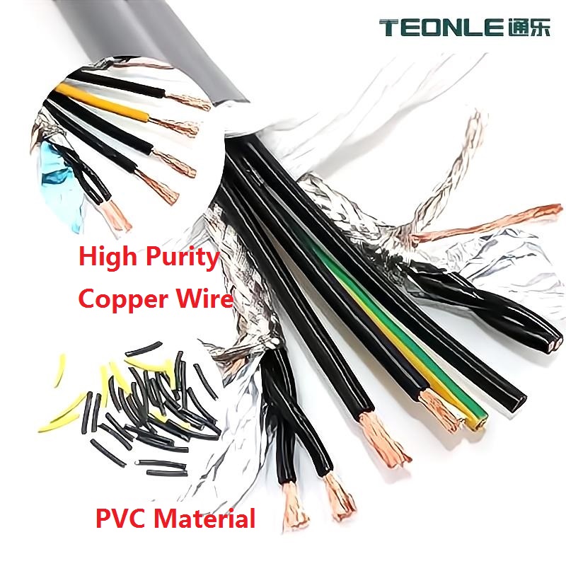 PVC soft sheathed wear and oil resistant composite robot wire