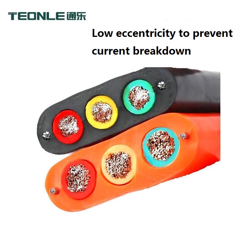 Soft collapsible silicone flat tow chain cable 3/4/5/6/7/8/9 core multiple colors optional