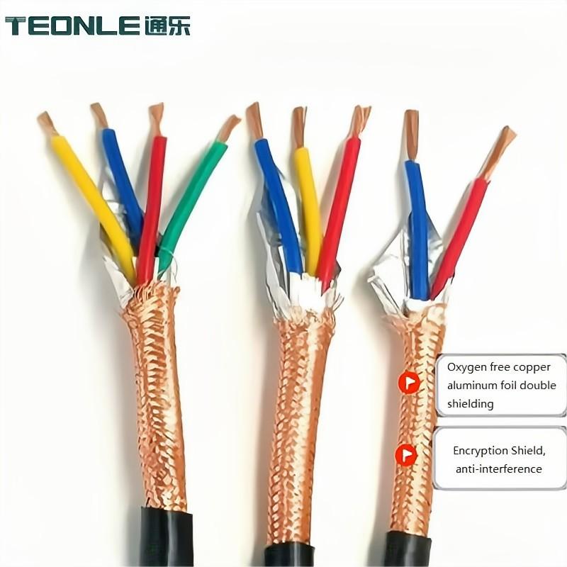 Teonle signal cable RVVP high flexibility shielded wear resistant oil resistant cable 2 3 4 5 6 10 Multi-core Optional