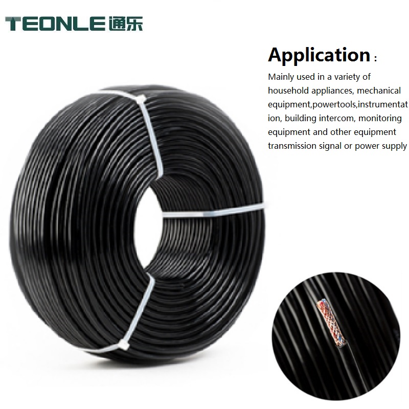Teonle signal cable RVVP high flexibility shielded wear resistant oil resistant cable 2 3 4 5 6 10 Multi-core Optional