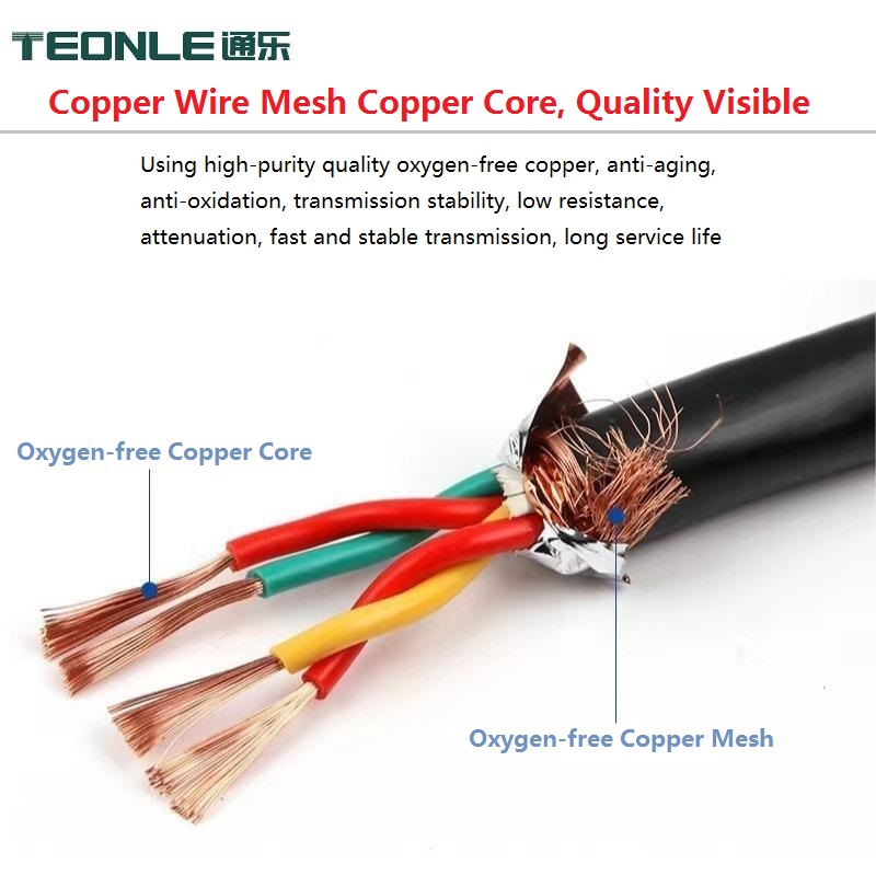 High flexibility shielded RVVSP cable Red/yellow/green/black/white/brown/blue/gray/orange/purple multi-color optional