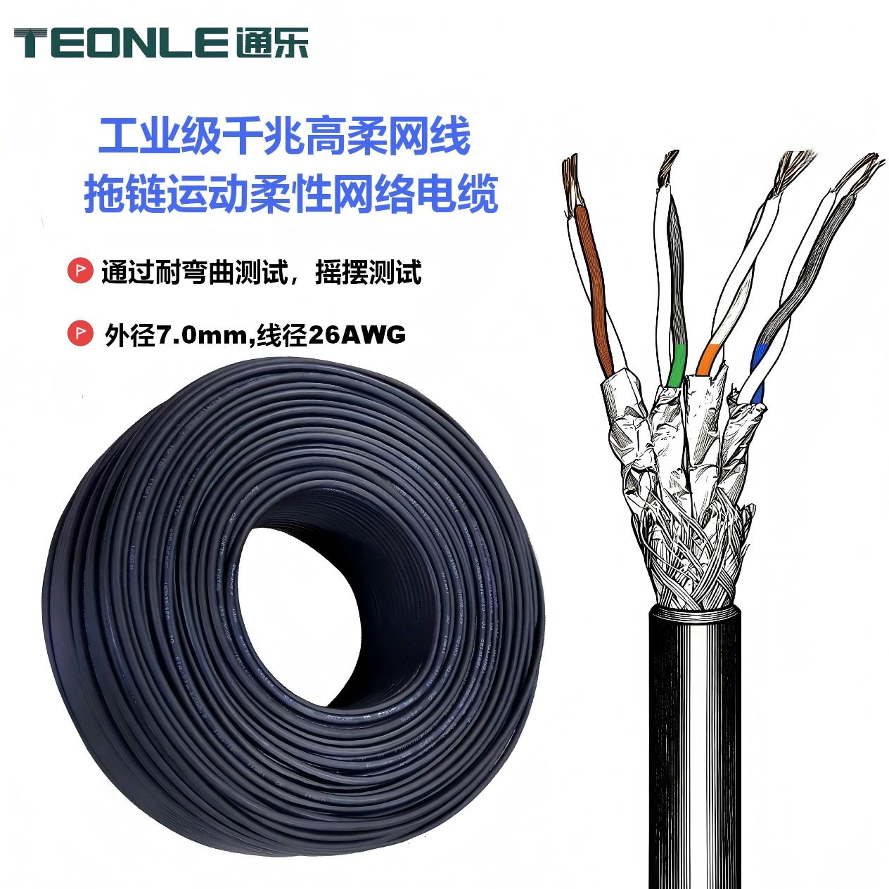 高柔性千兆工业网线 拖链耐弯折 工业相机 RJ45 网络线缆