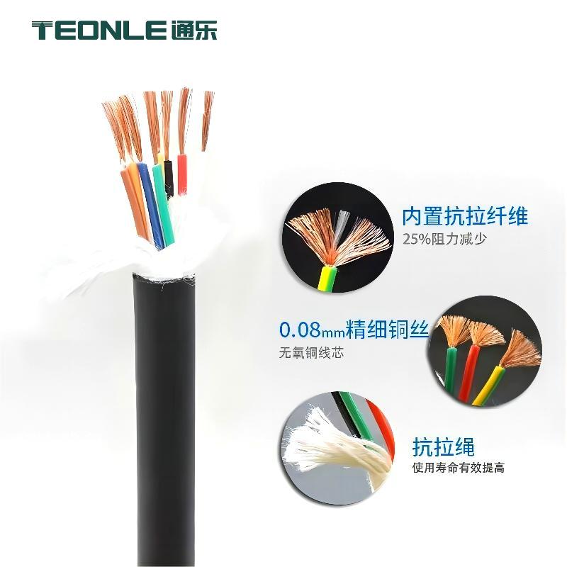 聚氨酯TRVV柔性耐酸碱耐腐蚀耐磨动力拖链电缆
