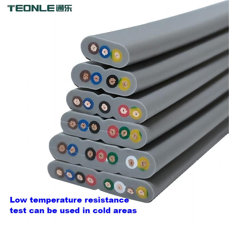 Silicone flat cable 3/4/5/6/7/8/10 core drag chain high flexible flat cable