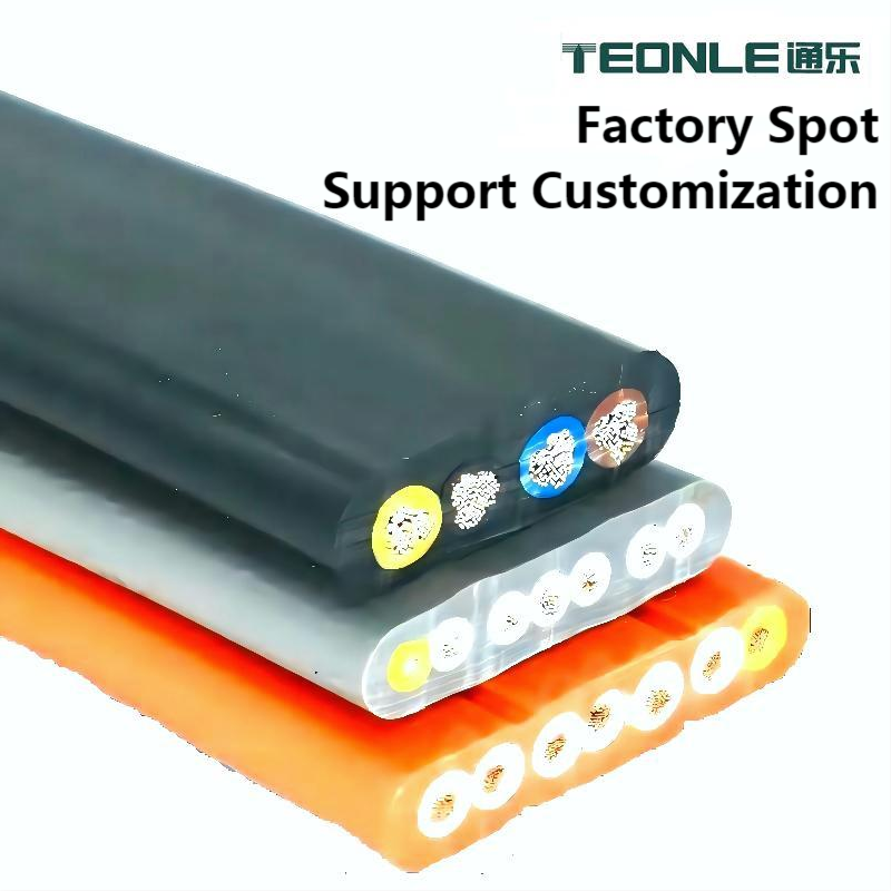 Silicone flat cable 3/4/5/6/7/8/10 core drag chain high flexible flat cable