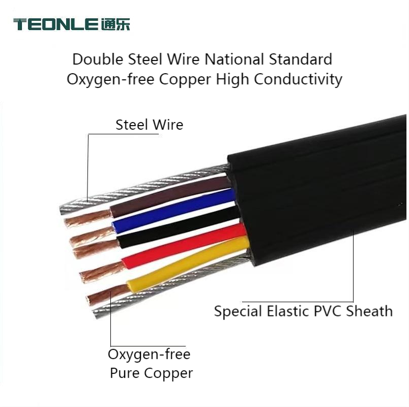 Silicone flat cable 3/4/5/6/7/8/10 core drag chain high flexible flat cable