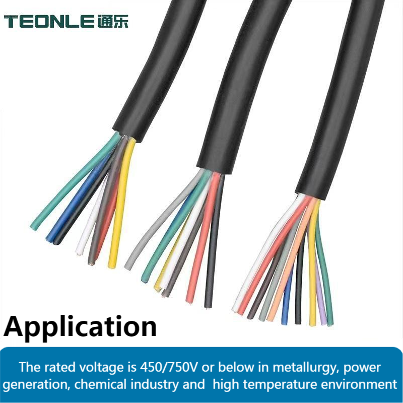 KFFR high temperature control cable high flexibility multiple colors optional oxygen free pure copper cable