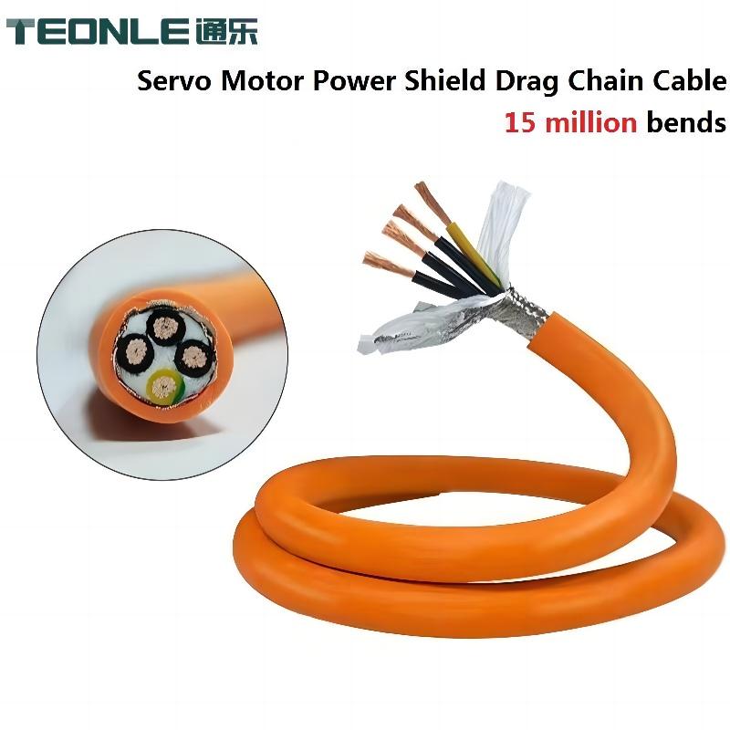 Oil resistant, halogen-free, flame retardant, low viscosity characteristics of high mixing material sheathed TRVVSP anti-interference shielding cable