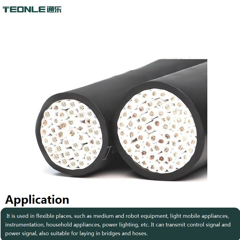 Robot power cable fireproof, flame retardant, soft, flexural and tensile